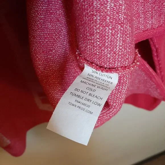 Town Pride Sweater Pink Women Size L "Tips Up" Ski Oversize Drop Shoulders USA - Picture 10 of 13